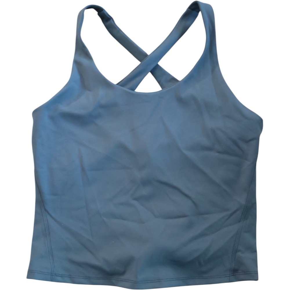 Spanx Blue Strappy Back Longline Sports Bra Tank Medium Support M